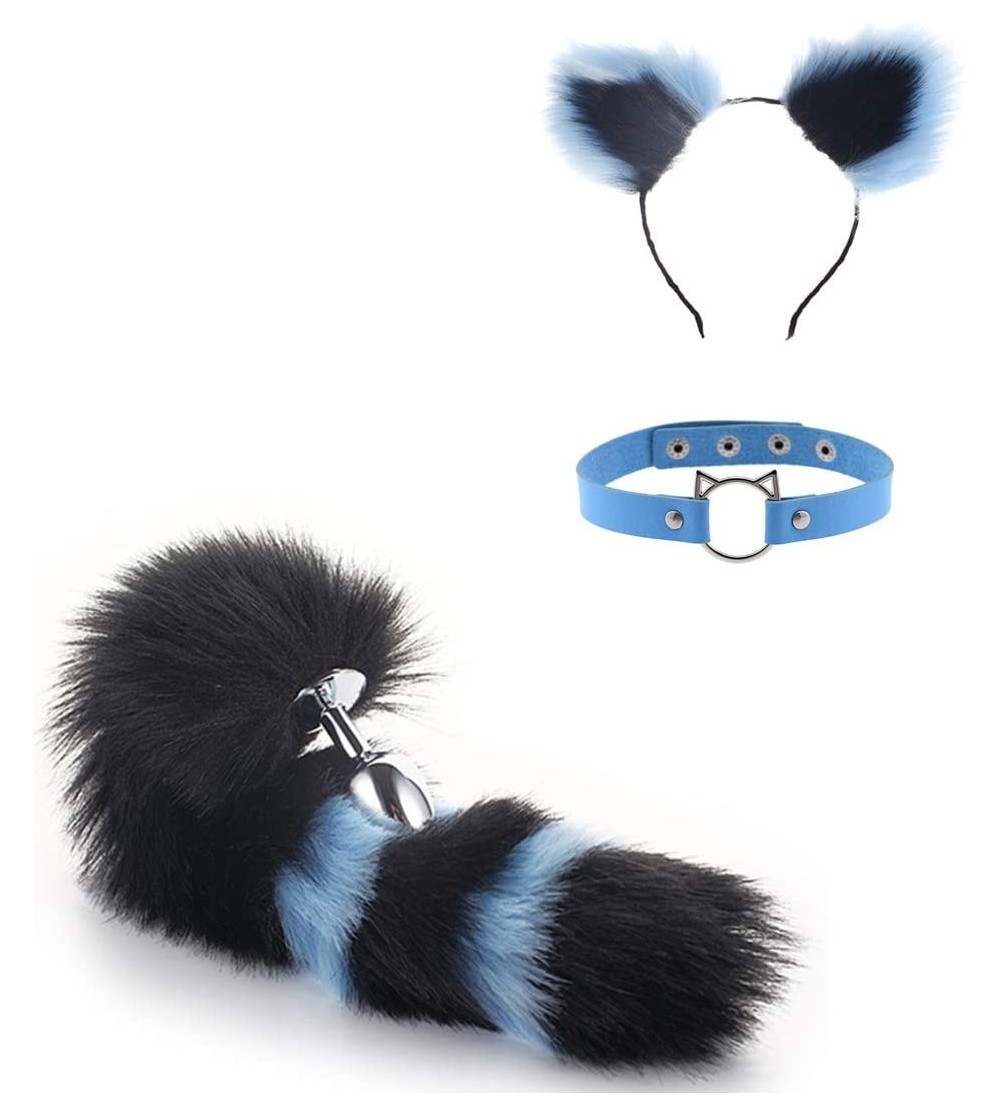 Restraints Tail Ear Plùg Set Collar Choker Kitten Ring 8 Colors Fox Bùtt Anime Stainless Steel Headband Hair Clips Fluffy Cos...