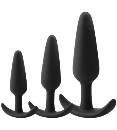 Anal Sex Toys 3Pcs Silicone Anal Plugs Trainer Kit Butt Plug Set for Men Women - CR18X070NK7 $26.74