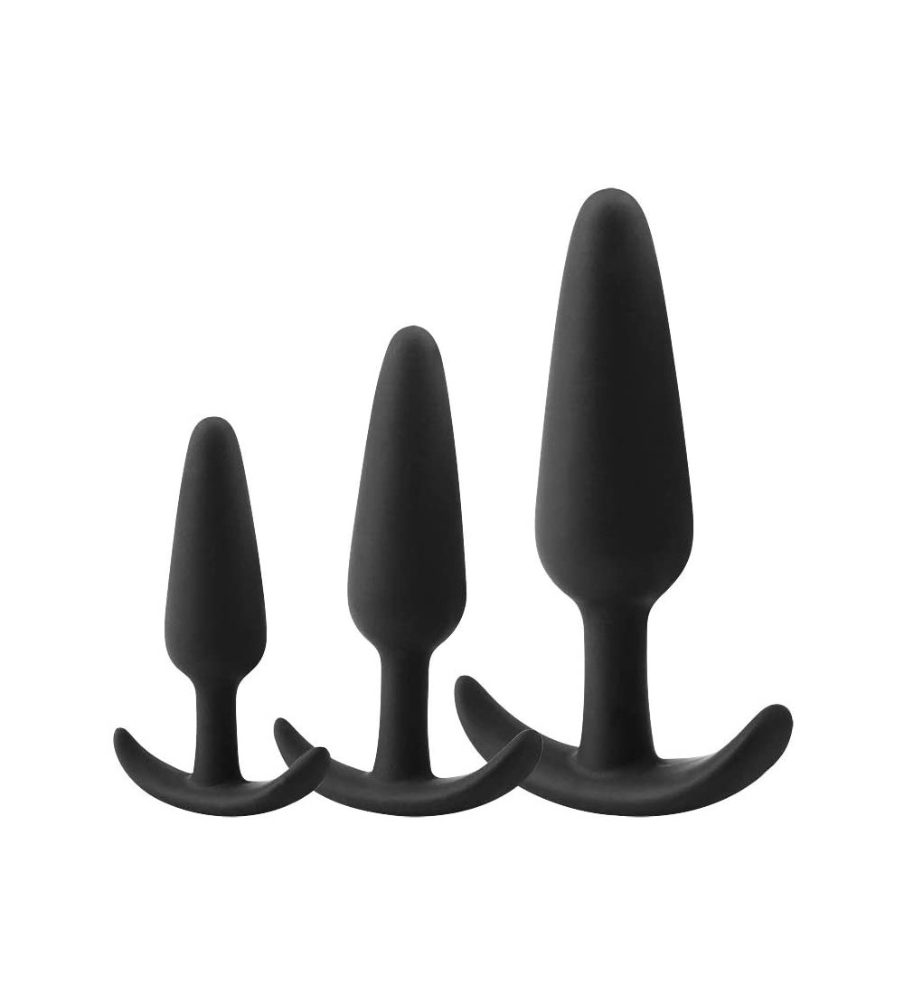 Anal Sex Toys 3Pcs Silicone Anal Plugs Trainer Kit Butt Plug Set for Men Women - CR18X070NK7 $12.29