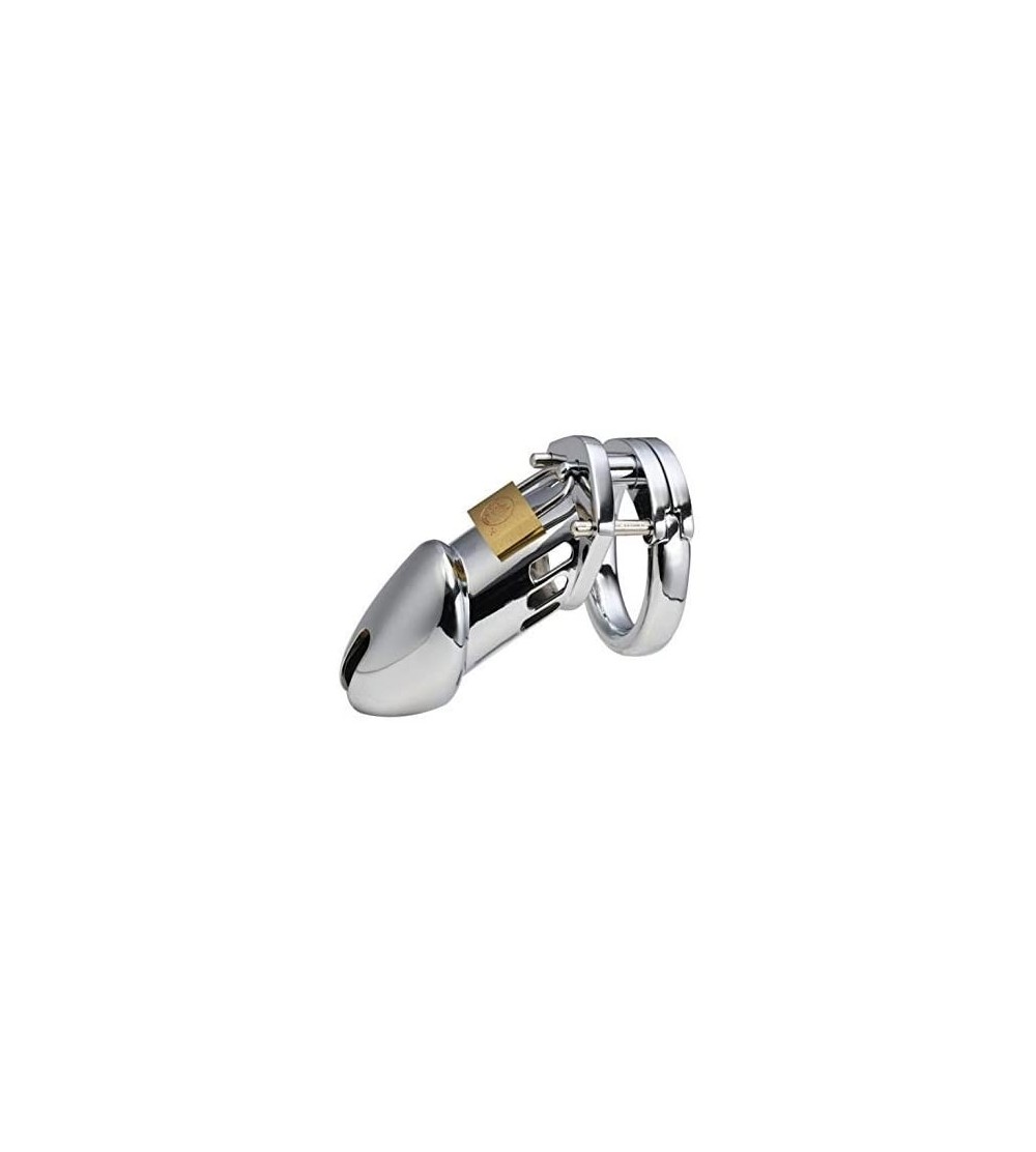 Chastity Devices Men's Stainless Steel Protection Device Controller- 45mm Silver - C218R9LRMUW $7.92
