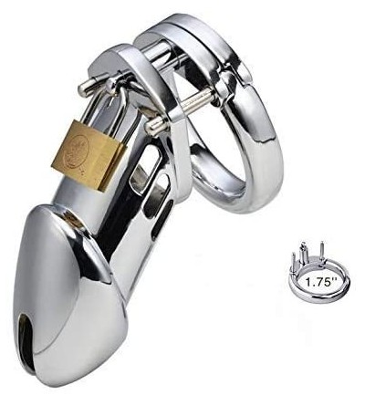 Chastity Devices Men's Stainless Steel Protection Device Controller- 45mm Silver - C218R9LRMUW $7.92