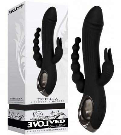 Vibrators Love Is Back - Trifecta - 3 Powerful Motors - Rechargeable Silicone Rabbit-Style Triple Stimulator - Anal- Vaginal ...