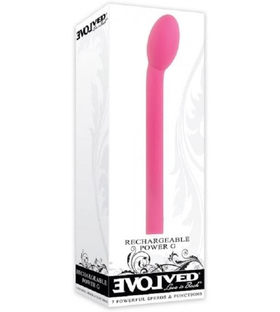 Vibrators Rechargeable Power G Silicone Vibrator - Pink with Free Bottle of Adult Toy Cleaner - CM18DCCEKMR $25.55