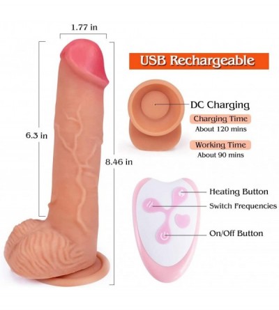 Dildos Thrusting Dildo Sex Toy for Women with 7 Frequencies- Heating Realistic Cock with Strong Suction Cup for G Spot Clitor...