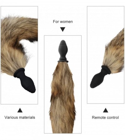 Anal Sex Toys Silicone Animal Fox Tail Anal Plug Frequency Vibrator Butt Plug Remote Control Flirting Toy Adults Supplies for...