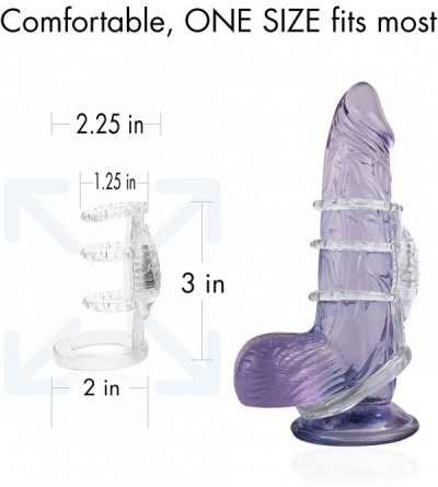 Pumps & Enlargers Zinger Vibrating Cock Cage Enhancer Ring Sleeve- Clear - Clear - C412OBQ7S6M $12.65
