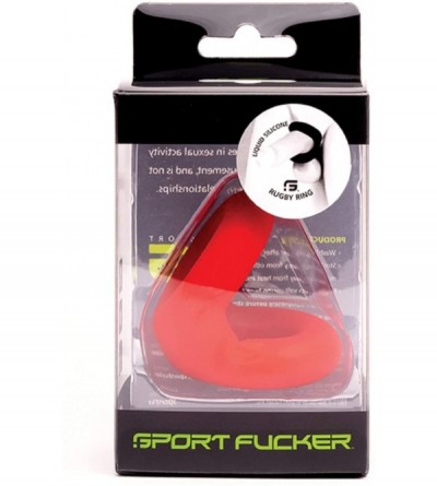 Penis Rings Rugby Ring - Trainer CockRing (Red) - Red - CK19D7LXDOE $15.95