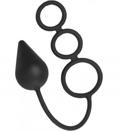 Penis Rings Triple Threat Silicone Tri Cock Ring and Anal Plug - CD11JU6KXZ9 $36.62
