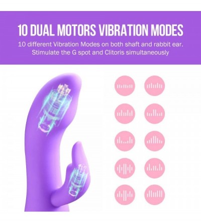 Vibrators Wiggle-Motion Dual Motors Vibrating G Spot Rabbit Vibrator for Clitoral Stimulation- Waterproof Dildo Vibrators Cli...