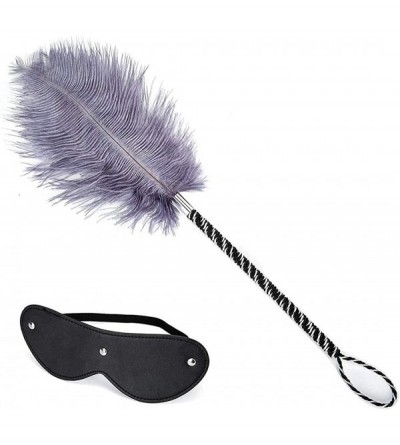 Paddles, Whips & Ticklers Toys Leather patch Set feather Tickler Feather teaser For women men - Style5 - C719CUIATQT $36.70