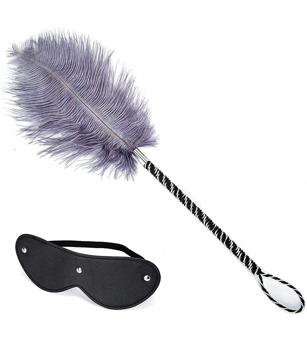 Paddles, Whips & Ticklers Toys Leather patch Set feather Tickler Feather teaser For women men - Style5 - C719CUIATQT $10.01