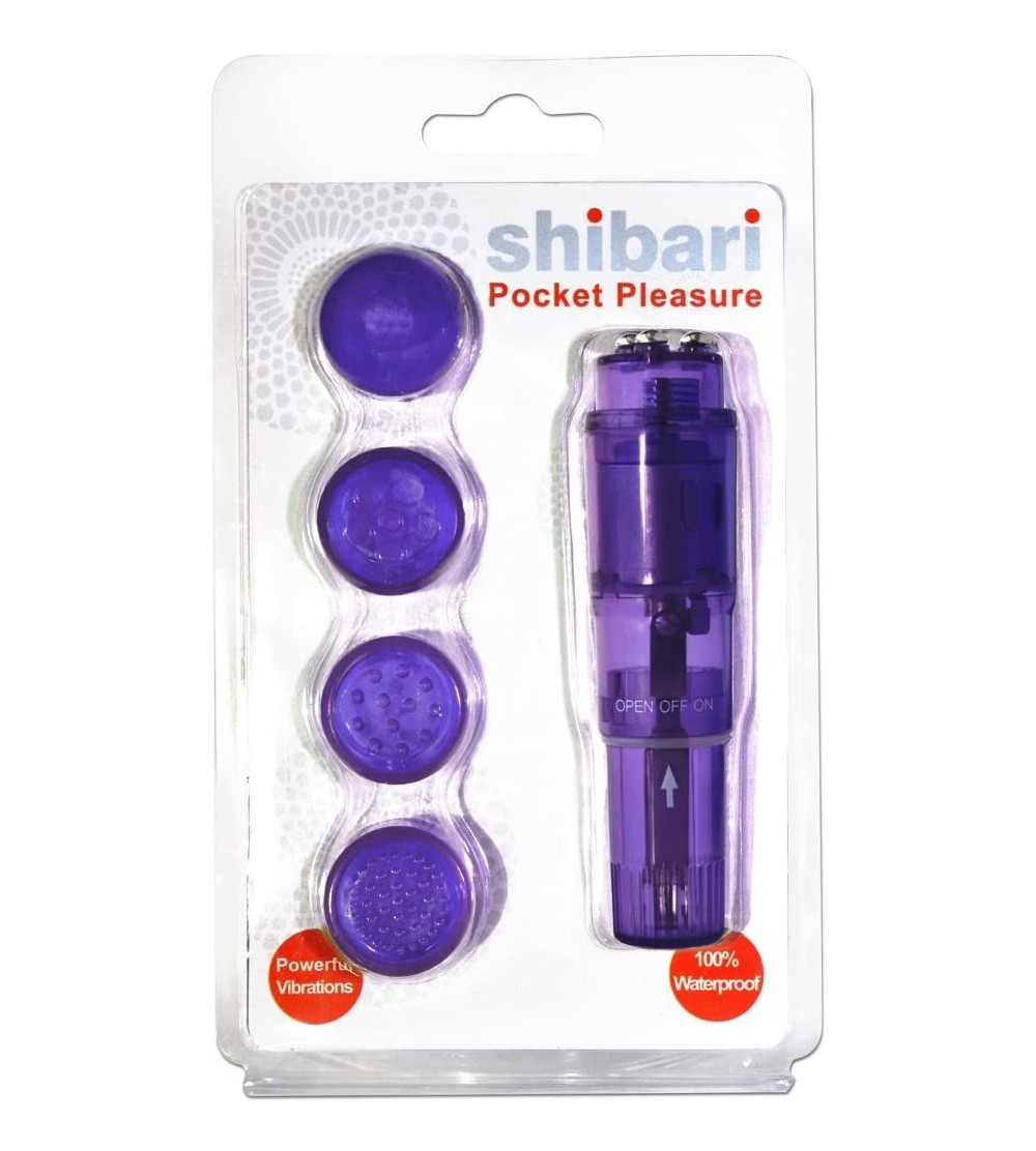 Vibrators Pocket Pleasures with Four Attachments- Purple - Purple - C811IZY03ON $5.97