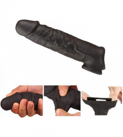 Pumps & Enlargers Thick Girth Enhancer Enlarger Ring Extension Sleeve Toy 8.0 inch for Male Black Color The Best Pênåˆís Slee...