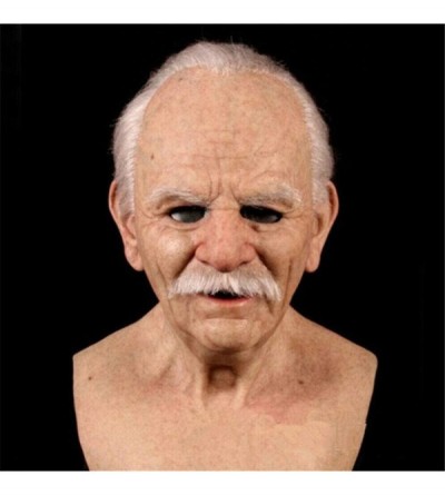 Blindfolds Another me The Elder Old Man Headgear for Masquerade Halloween Realistic Role-Play Silicone Head Mask - CL19IWMD8R...