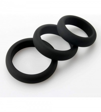 Penis Rings Flat Inside Cock Ring 36mm- 41mm- 45mm Black Three Sizes 1.4 inch- 1.6 inch and 1.8 inch Inner Diameters - Black ...