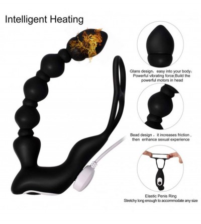 Anal Sex Toys Heat Vii-brrating ańus Plúg Beads Waterproof G- Spottor Vii-brrator Massager - C7192NZA9TO $32.66
