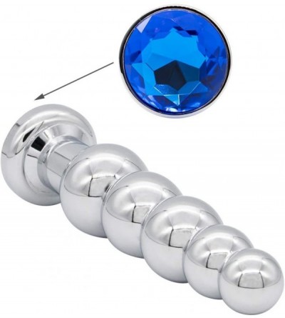 Anal Sex Toys Anal Plug Gem Anal Beads - 5 Beads Stainless Steel Butt Plug Pleasure Wand Anal Sex Toys for Men and Women - C1...