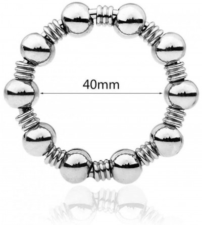 Penis Rings Metal Zinc Alloy Lock Beaded Male Ring Lasting Time Device Enhancer Toys - CU1905G724U $10.65