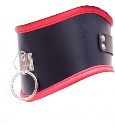 Restraints Restraint Collar Dog Choker Adult Sex Toy Fetish Necklaces Bondage O-Ring Collar - Black+red - CQ18M043T5Q $15.91