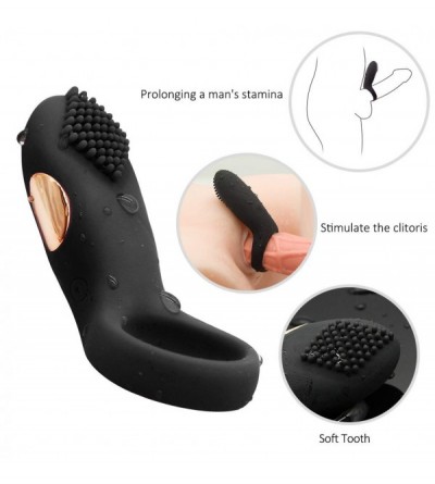 Penis Rings Effective Time Delay Massager Pennis Rings for Men Frequency Vibration Silicone Massage Ring Waterproof- Bendable...