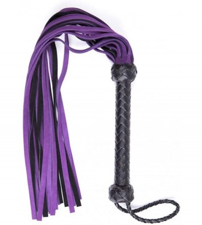 Paddles, Whips & Ticklers Bondage SM BDSM Toy Genuine Suede Leather Flogger and Whips With Braided Handle Adult SM Toy Couple...