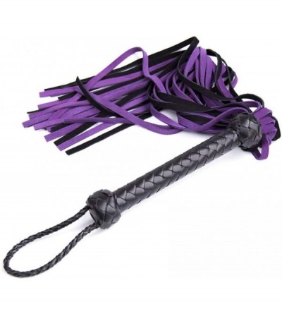 Paddles, Whips & Ticklers Bondage SM BDSM Toy Genuine Suede Leather Flogger and Whips With Braided Handle Adult SM Toy Couple...