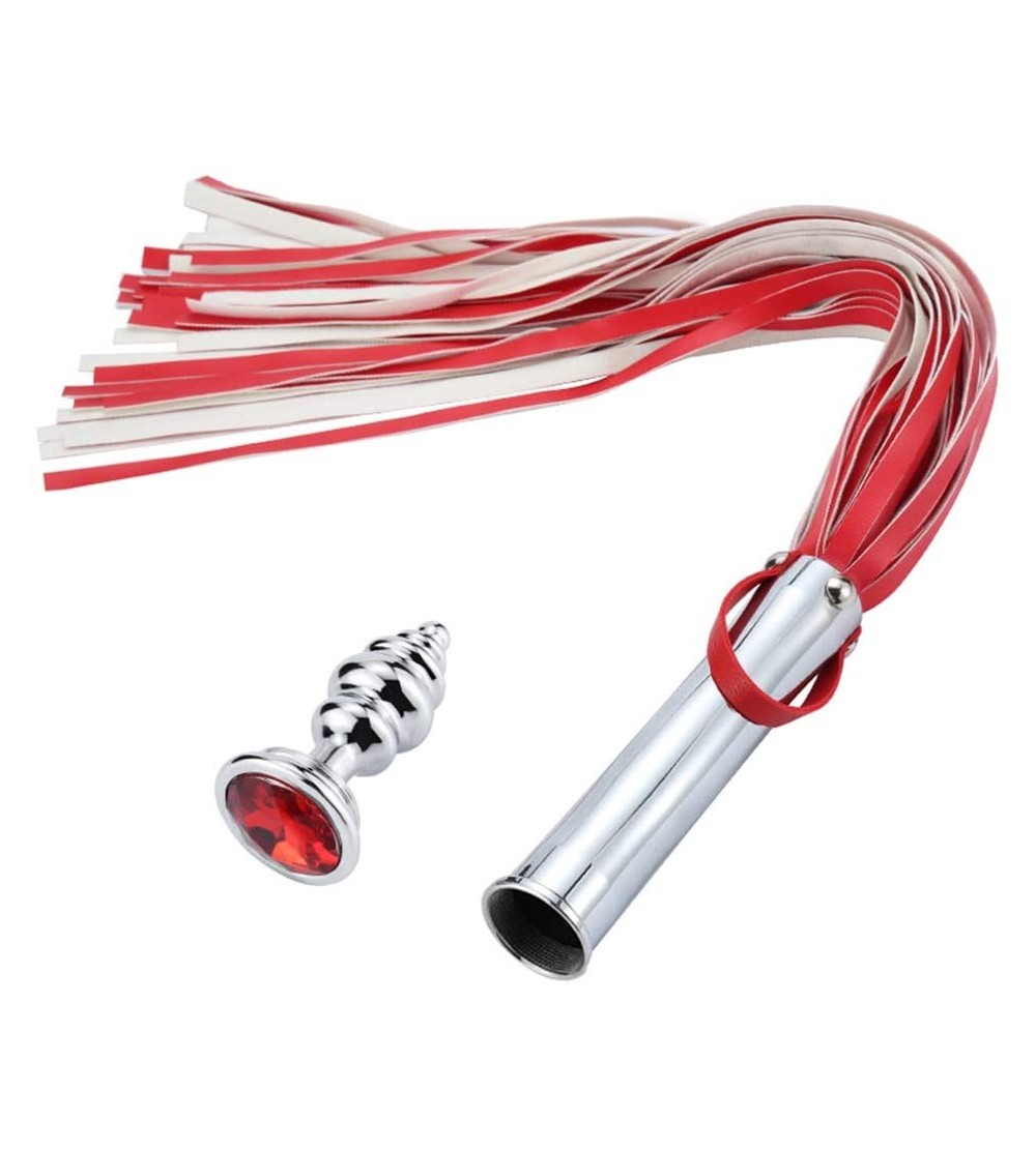 Paddles, Whips & Ticklers Whip Anal Plug Combination Top-Grade Flogger Whip Leather Whips Bondage Sex Toy for Couple Sexy Whi...