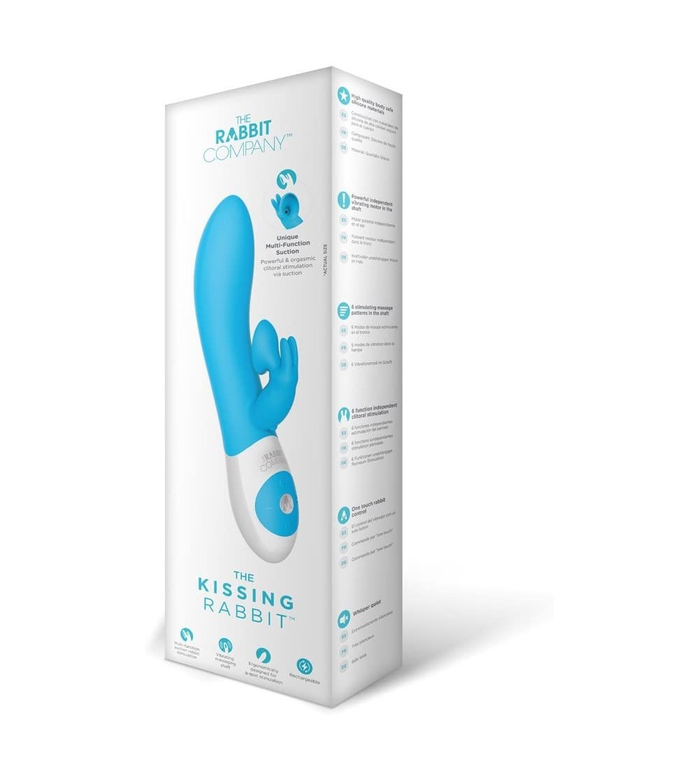 Vibrators The Kissing USB Rechargeable Clitoral Suction Silicone Vibrator Splashproof Blue - C01856LU8S6 $34.81
