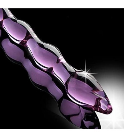 Anal Sex Toys T-explorer Sexy Purple Sex Stimulator Glass Beaded Dildo Dilddo Anal Plug for Women Crystal Masturbator for Mom...