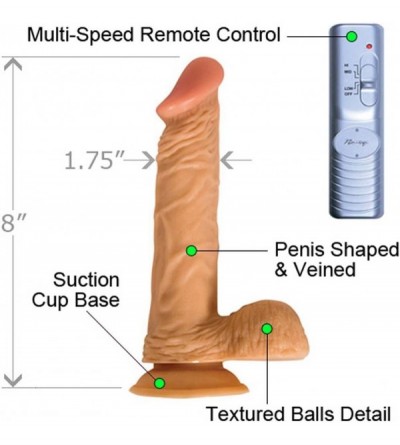 Dildos All American Whoppers - 8 Inch Vibrating RealSkin Cock with Balls- Natural Flesh - CS12BWG3KMR $14.20