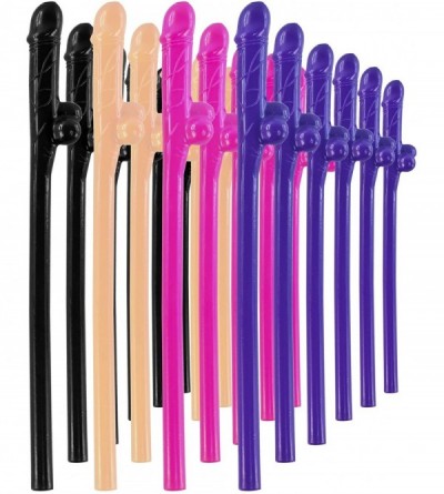 Novelties 24-Pack Naughty Sipping Straws for Bridal & Bachelorette Party - Multi-Color Lil' Peckers (24) - CJ12GX2POZV $21.24