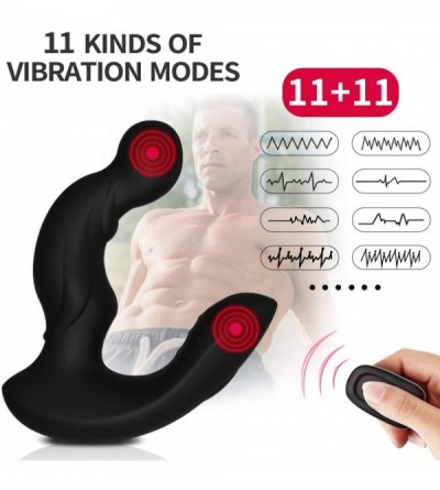 Vibrators Prostate Massager Vibrating Anal Plug with 2 Intense Motors 11 Speeds Vibration- Wireless Remote Control Rechargeab...