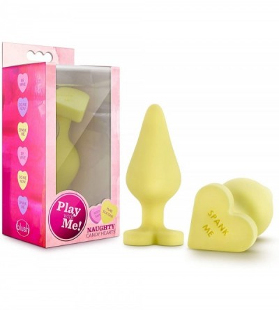 Anal Sex Toys Naughty Candy Heart - Smooth Satin Silicone Heart Shaped Bottom Anal Butt Plug Sex Toy for Men and Women - Yell...