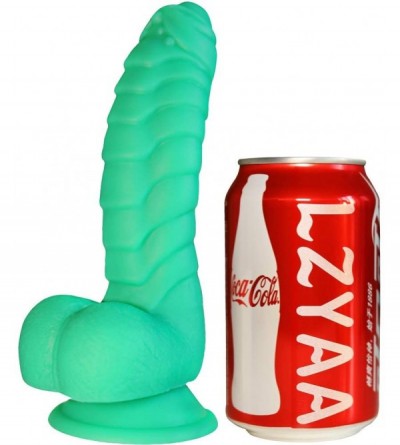 Dildos Realistic Dildo for Beginner- Body Safe Soft Silicone Penis Adult Sex Toys- Strong Suction Cup (Green) - Green - CU18N...