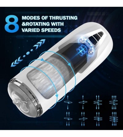 Male Masturbators Electric Male Masturbator Cup with 8 Rotating&Thrusting- 3D Realistic Vagina Automatic Stroker for Men Mast...