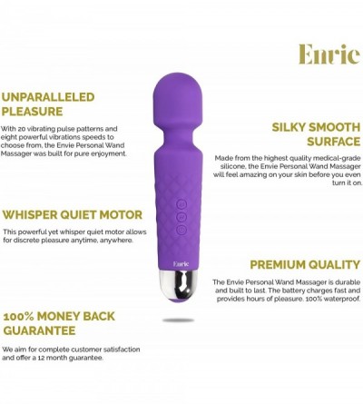 Vibrators Wireless- Waterproof Personal Wand Massager - Top Rated - Powerful & Quiet - Relieves Stress & Tension - 8 Speeds &...