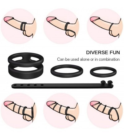 Penis Rings Male Maturbator with Silicone Penis Ring Set - C819HQL37A6 $14.19