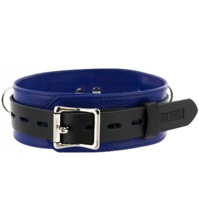 Paddles, Whips & Ticklers Deluxe Locking Collar- Blue and Black - Blue and Black - C9119XFPTJ7 $21.11
