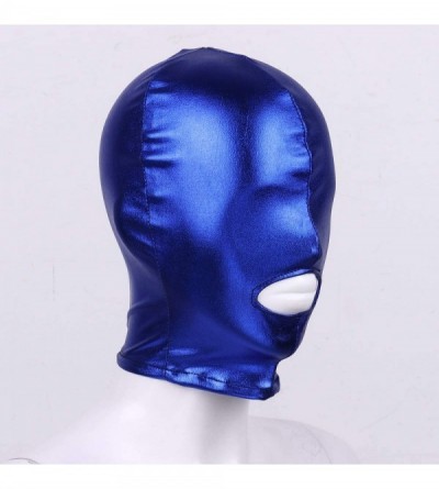 Blindfolds Unisex Adult Eyes & Mouth Open Headgear Mask Hood Breathable Blindfold Face Cover Blindfold Cosplay Costume - Blue...