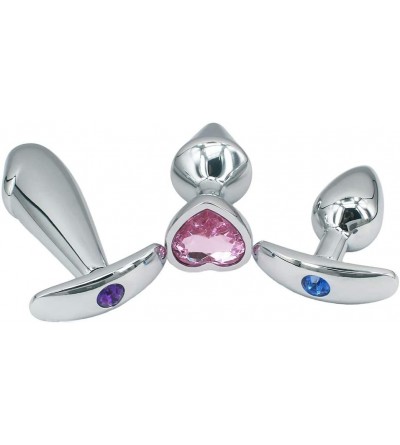 Anal Sex Toys 3 pcs Metal Jeweled Anal Butt Plugs- Anal Sex Toys Trainer Kit for Beginners - CU18KMK9HYA $42.26
