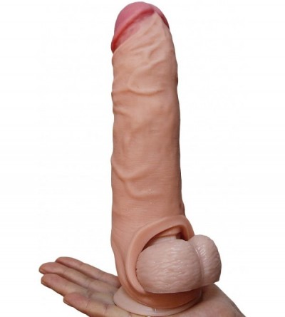 Dildos Add 2 "30% Bigger Realistic Cock Girth Enhancer Penis-extender Sleeve Penis-extension - CR188AY230O $13.63