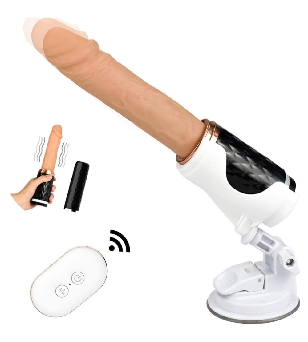 Dildos Realistic Dildo Sex Machine Telescopic Remote Control Suction Cup Vibrator Clitoris Vagina G-spot Stimulator- 7 Telesc...