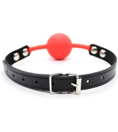 Gags & Muzzles Ball Gag Silicone Red by HappyNHealthy - Red-Without Nipple Clamp - C1125M0D21X $22.56