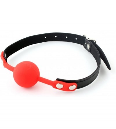 Gags & Muzzles Ball Gag Silicone Red by HappyNHealthy - Red-Without Nipple Clamp - C1125M0D21X $11.72