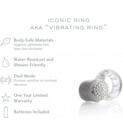 Penis Rings Iconic Ring Classic Massager- White - CY11PB6F1XL $23.98
