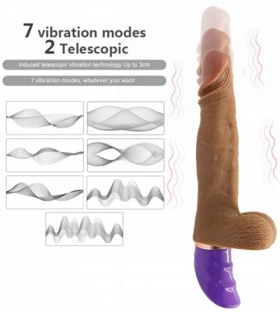 Vibrators Realistic Dildo Vibrator for Women- Vibrating Thrusting Dildos G spot Vibrators Telescopic 6.6inch Penis Cock USB R...