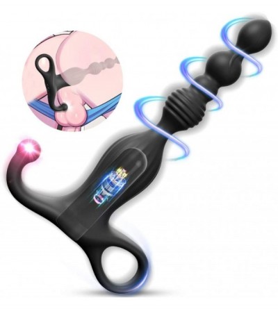 Anal Sex Toys Vibrating Anal Beads Butt Plug with Perineum Stimulation-Graduated Design Anal Vibrator Stimulator Prostate Mas...