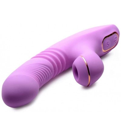 Vibrators Thrusting Suction Rabbit Vibe- Pink - CN199GE7SNL $39.84