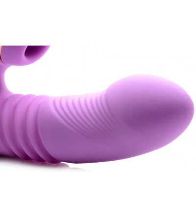 Vibrators Thrusting Suction Rabbit Vibe- Pink - CN199GE7SNL $39.84