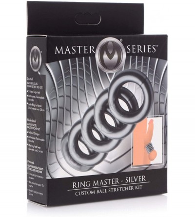Penis Rings Ring Master Custom Ball Stretcher Kit - Silver - CJ193R4T6IQ $10.26